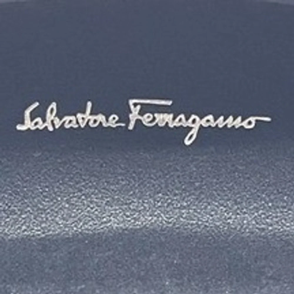 Salvatore Ferragamo Black Saffiano Leather Hard Sunglasses Eyeglasses Case‎